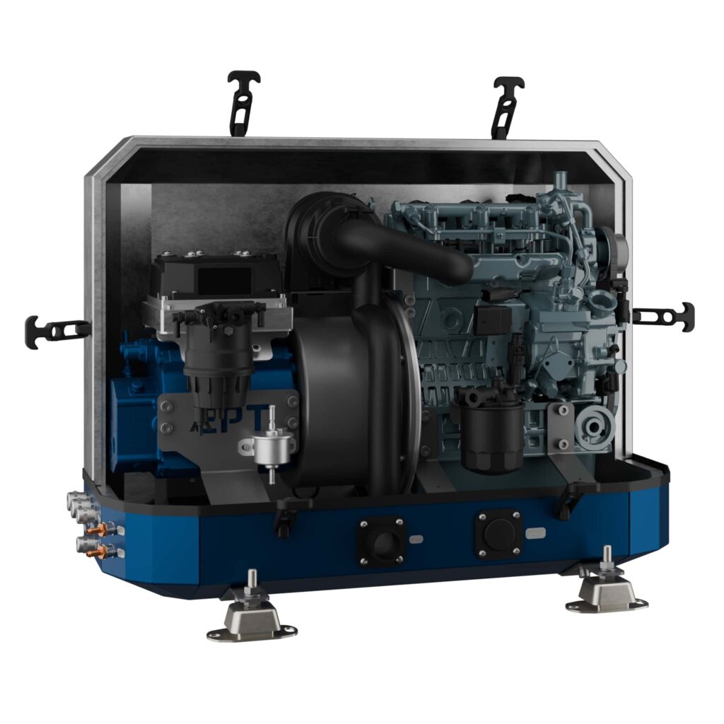 EPTechnologies Generator mit offenem Gehäuse, Full-CGI